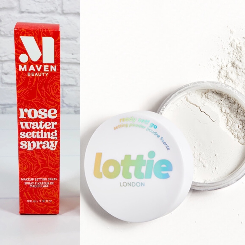 NWT rose water setting spray/loose setting powder